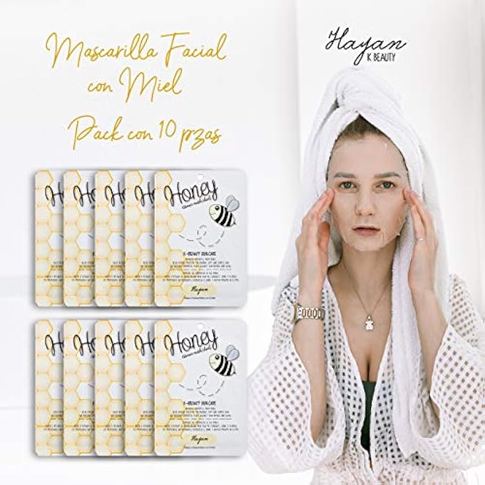 STRBOXONG HONEY SHEET MASK | K BEAUTY SKIN CARE FACE MASKS | MOISTURIZING, SOOTHING, BRIGHTENING, REFRESHING FACIAL MASK - 10 PIECES - Image 4